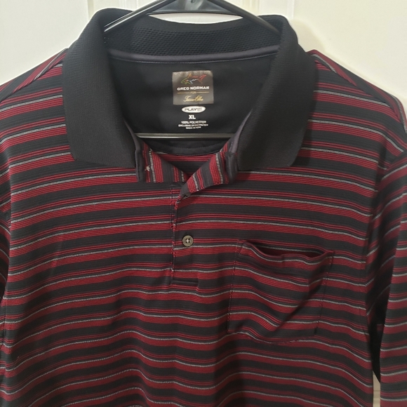 ⭐ Mens Greg Norman for Tasso Elba Play Dry Striped Polo Size XL - Picture 2 of 5